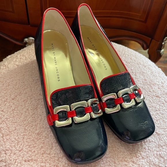 Marc by Marc Jacobs paren navy/red square toe shoes - Picture 2 of 12